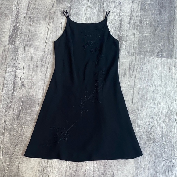 Vintage Jones New York Little Black Mini Dress - Picture 1 of 9